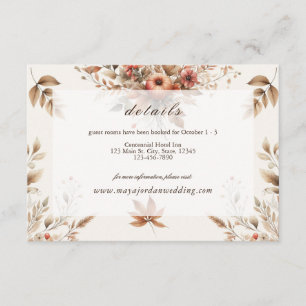 Cream Autumn Wedding Details Enclosure Card