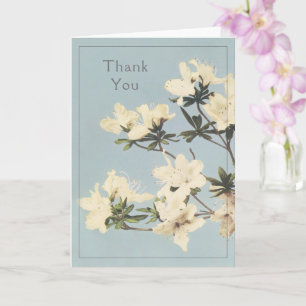 Cream Azalea Flowers Thank You Card