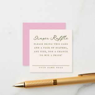 Cream Baby Shower Diaper Raffle Entry Card