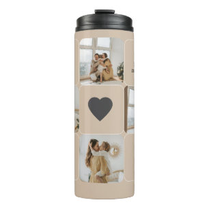 Cream Background & Photo Collage for Mum -  Thermal Tumbler