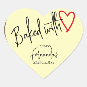 Cream Baked with Love Baking From The Kitchen Of Heart Sticker