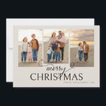 Cream Beach Collage Photo Christmas Card<br><div class="desc">Collage Photo Cream Christmas Card.  3 Photos.  Cream background.  Year in Review.</div>