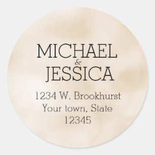 Cream Beige Personalised Classic Round Sticker