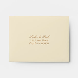 Cream Beige Self Addressed RSVP Envelope