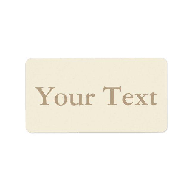Cream & Beige Stickers or Labels w/ Custom Text (Front)