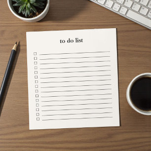 Cream Beige To Do List Minimalist Teacher Simple Notepad