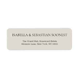 Cream Beige Wedding Address