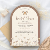 Cream Beige Wildflower Butterfly Bridal Shower