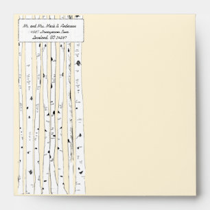 Cream Birch Tree Wedding Square Envelopes