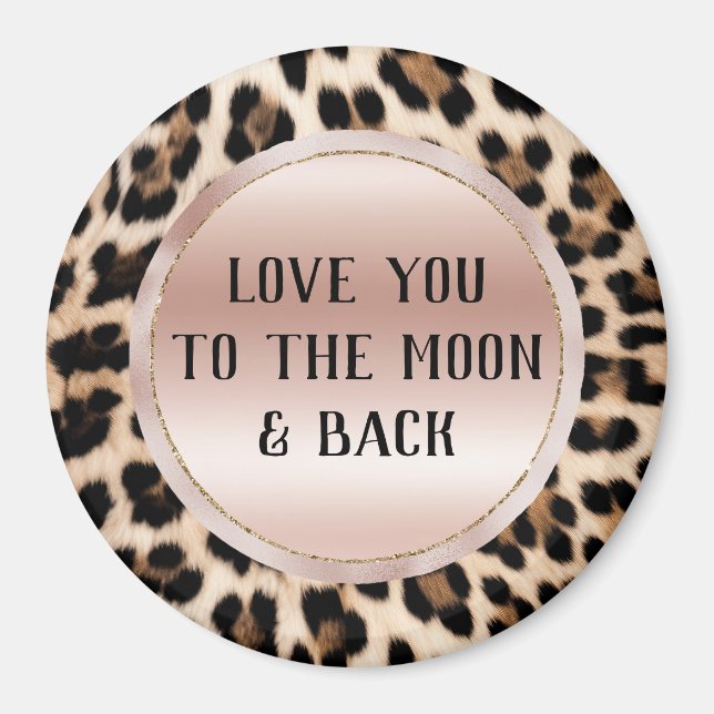 Cream Black Brown Leopard Blush Pink  Magnet (Front)