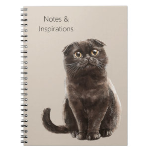 Cream Black Cat Notebook