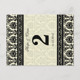 Cream & Black Damask Postcard