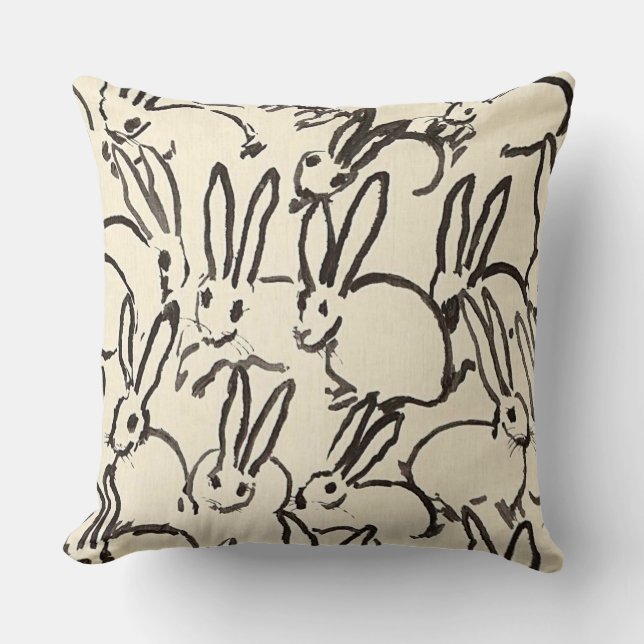 Cream & Black Hutch Designer Pillow (Front)