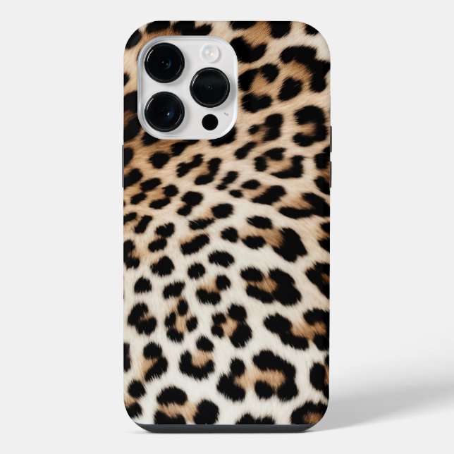 Cream Black Leopard Print iPhone Case (Back)