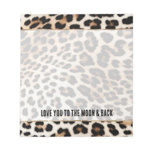 Cream Black Leopard Print Notepad
