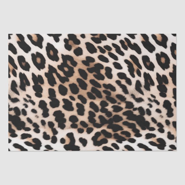 Cream Black Leopard     Tissue Paper (Front)