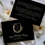 Cream & Black Monogram Gold | Our Wedding Detals Enclosure Card<br><div class="desc">*Not Real Foil - This design is part of a unique suite and collection - *The colour of the text and paper is customisable Celebrate your special day with a custom monogram crest that makes your wedding details uniquely yours. This elegant design combines romantic botanical elements and traditional monogram lettering...</div>