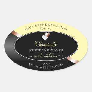 Cream Black Wavy Rose Gold Hearts Product Labels