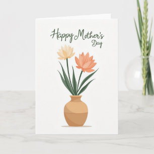 Cream Blossom Mothers Day Card