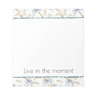 Cream Blue Bows Notepad
