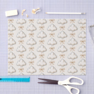 Cream Blue Cloud Nine Baby Shower Tissue Paper