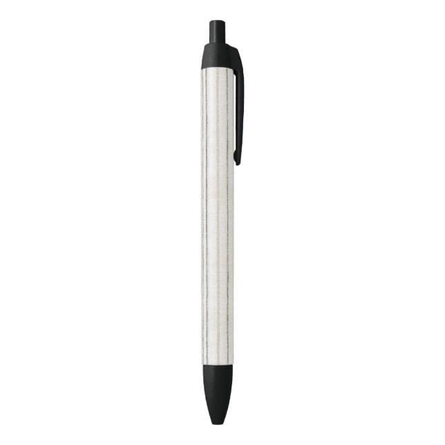 Cream Blue Green Stripes Black Ink Pen (Bottom (Vertical))
