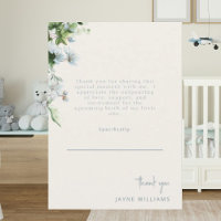 Cream Blue Text Message Ivy Baby Shower Thank You