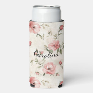 Cream Blush Pink Roses  Seltzer Can Cooler