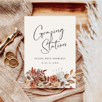 Cream Boho Grazing Station Table Wedding Sign