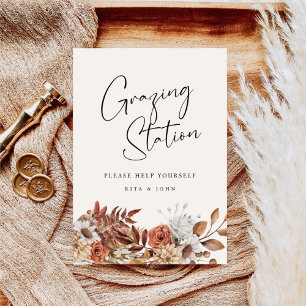 Cream Boho Grazing Station Table Wedding Sign