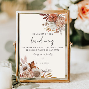 Cream Boho In Loving Memory Wedding Sign