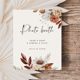 Cream Boho Photo Booth Wedding Sign