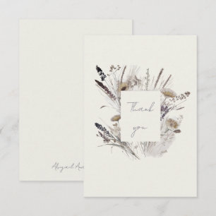 Cream Boho Wildlflower Baby Shower Thank You Card