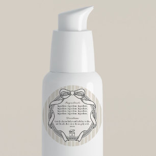 Cream Bow Frame Ingredients & Directions Label