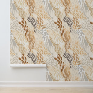 Cream Brown Animal Print Wallpaper