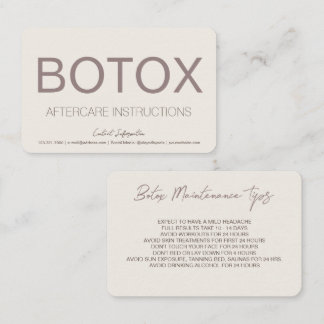 Cream & Brown Botox Instruction Aftercare Card