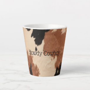 Cream Brown Cowhide Latte Mug