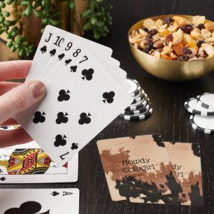 Cream Brown Cowhide Playing Cards