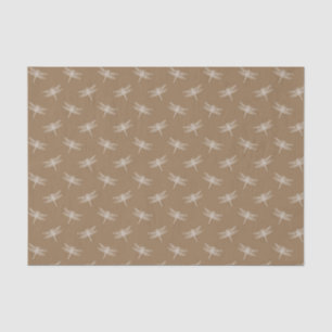 Cream Brown Dragonflies  Tissue Paper