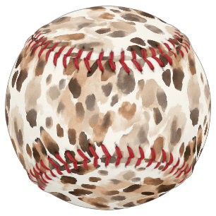 Cream Brown Leopard Animal Print Softball