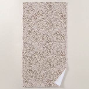 Cream Brown Leopard Print        Beach Towel