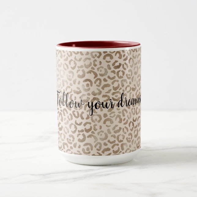 Cream Brown Leopard Print      Mug (Center)