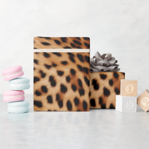 Cream Brown Leopard Print Wrapping Paper