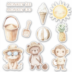Cream Brown Monkey See Monkey Do 