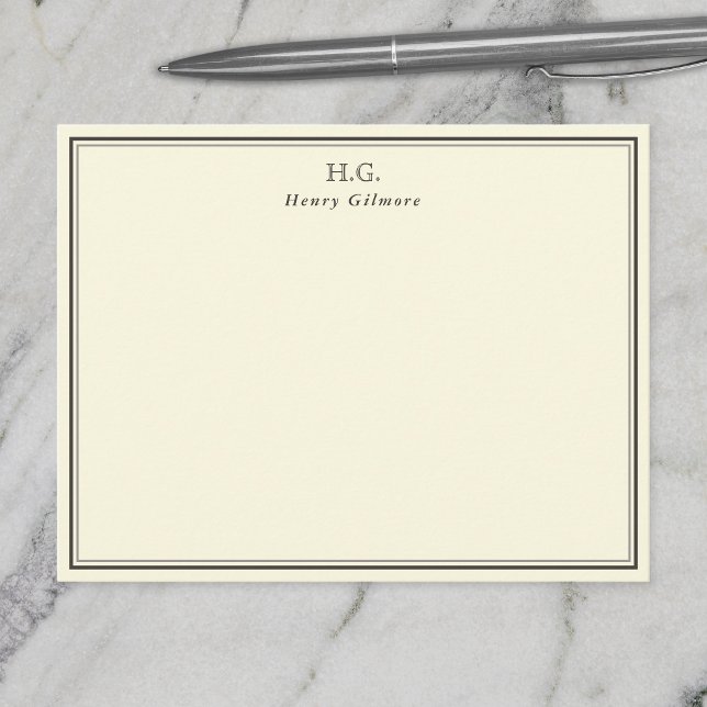 Cream & Brown Monogrammed Card (Creator Uploaded)