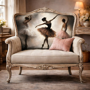 Cream Brown Pink Ballerinas Abstract Decoupage Tissue Paper