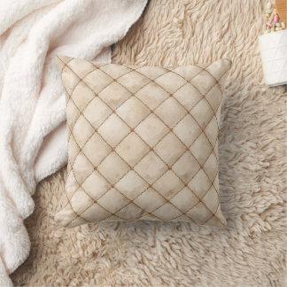 Cream Brown Squares Cushion