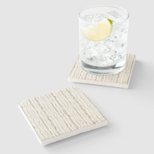 Cream Brown Stripes Stone Coaster