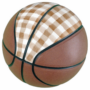 Cream Brown Stripes Tan Plaid Basketball