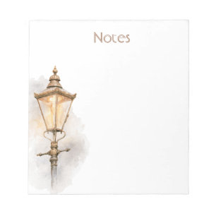 Cream Brown Tan Street Lantern Notepad